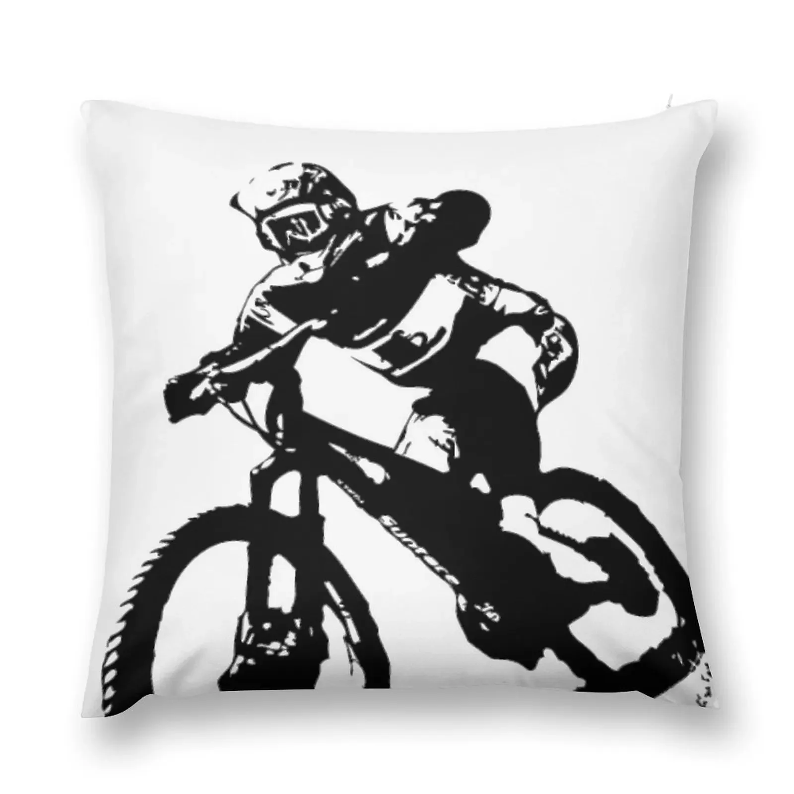 

Downhill Mountain Biking Throw Pillow Pillowcase Luxury Pillow Cover pillow