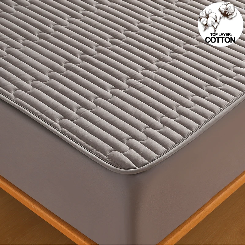 

Premium Mattress Protector - Mattress Cover Antimicrobial, Dust Mite Proof Silent Sleep Protection,Noise-Free Fitted Sheet,Grey