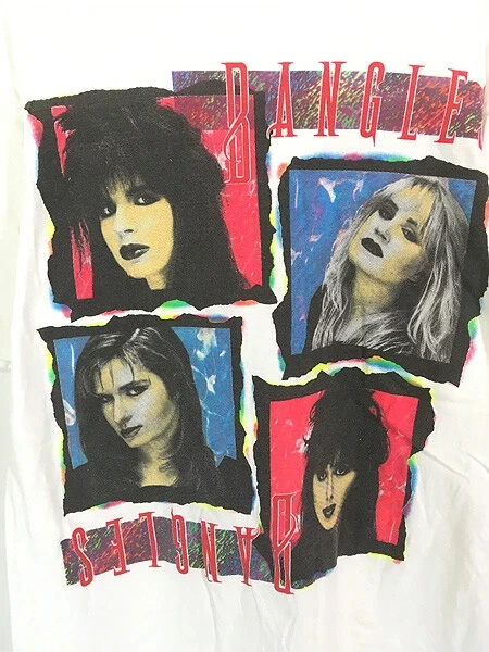 

Bangles band Retro Style White Short Sleeve Unisex Tshirt American Street Short Sleeve Men Women Fashion Retro Hip Hop Rock Top