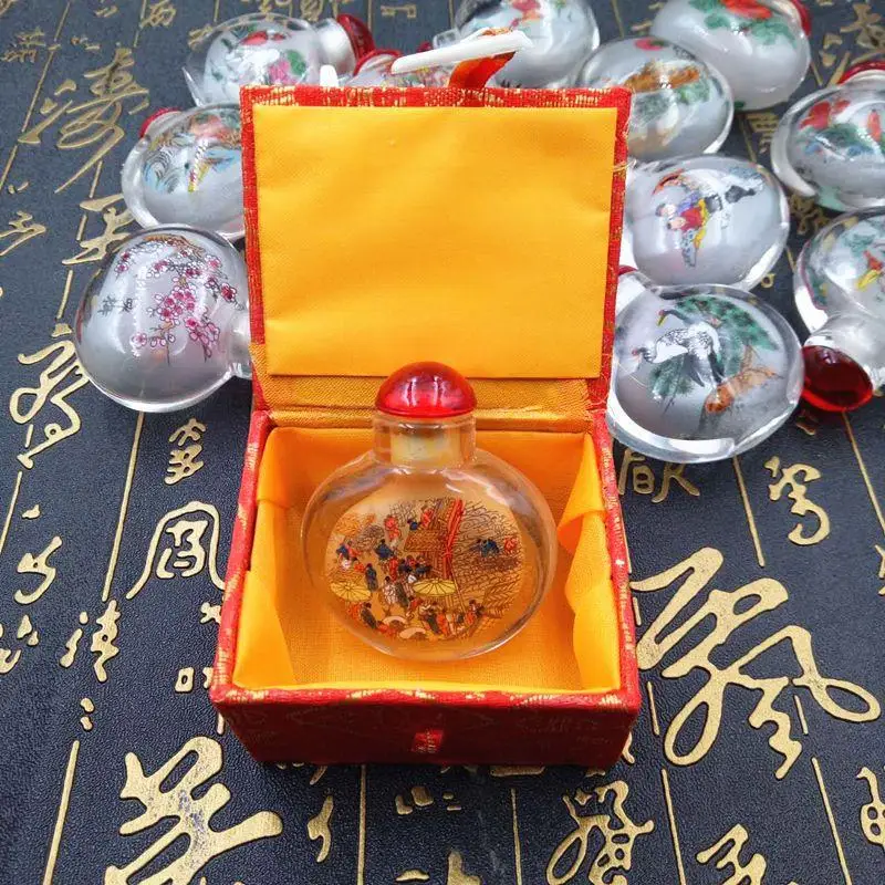 Qingming Shanghe Map, a Variety of inside Painted Snuff Bottle Small Inner Painting Pot, for Foreigners Special Crafts for Frien