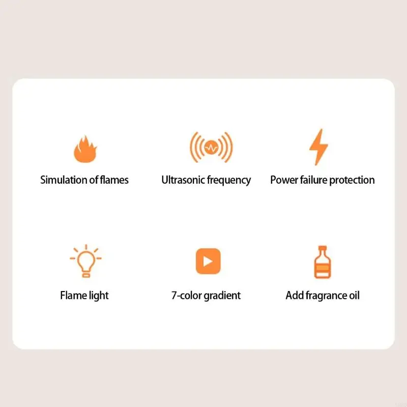 الإبداع ملون LED لهب الترطيب المرطب USB المنزل غرفة نوم غرفة نوم N58D