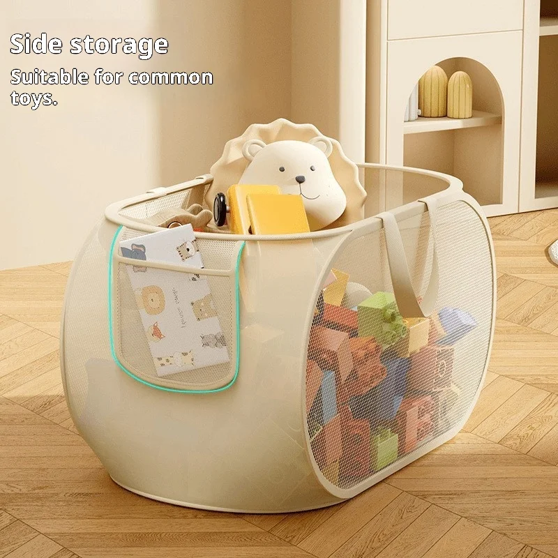 Home Foldable Dirty Laundry Basket Portable Multi-Functional Storage Caddy Hollow Design Handheld Laundry Hamper