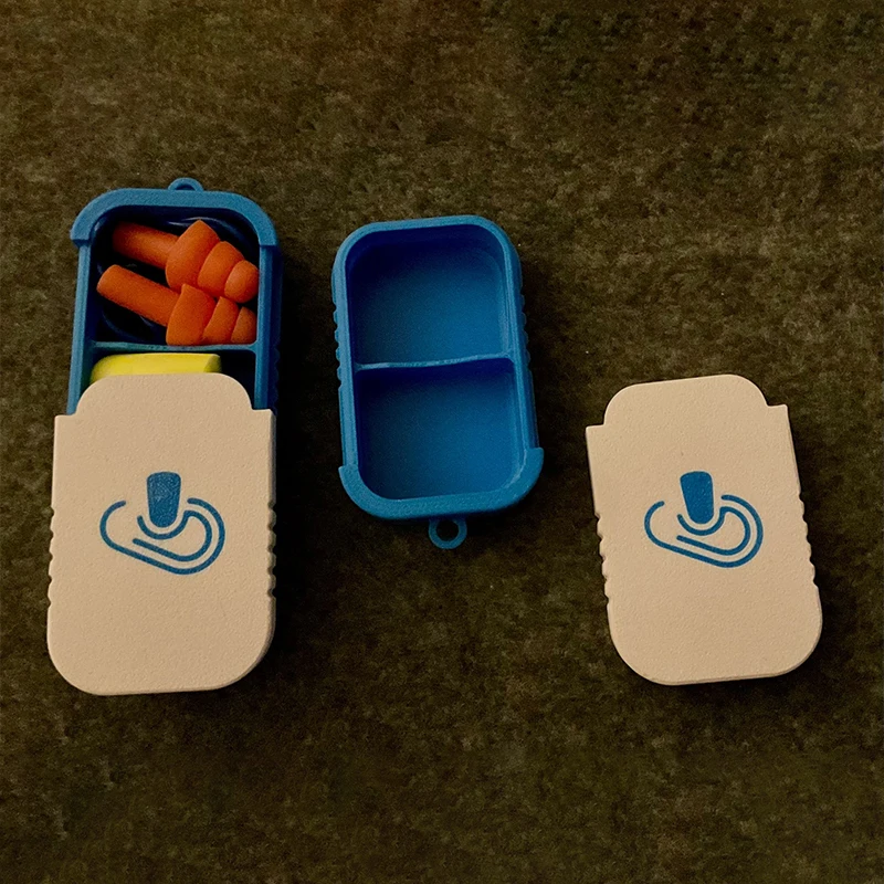 [THG] 1Pcs Mini Earplug Storage Box With Keychain Portable Ear Plug Holder For Jewelry Vitamin Small Item