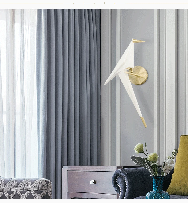 Wall Lamp Little Bird Modern Light Luxury LED 110V 220V Bracket Light For Bedside Bedroom Living Kitchen Loft Decoration Fixture