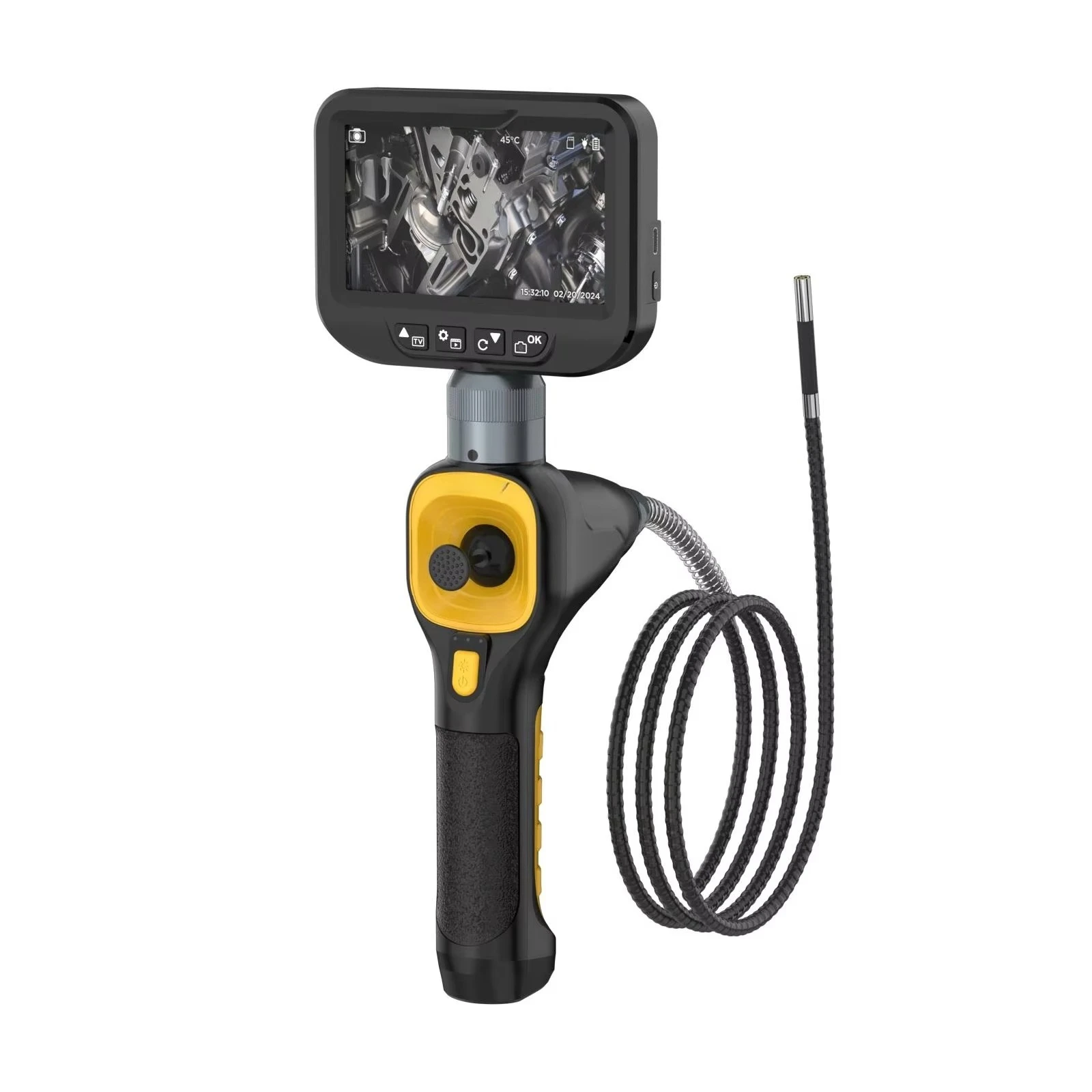 360 Degree 4-Way Articulating Borescope 6mm IP67 Automotive Inspection Camera Corded Electric