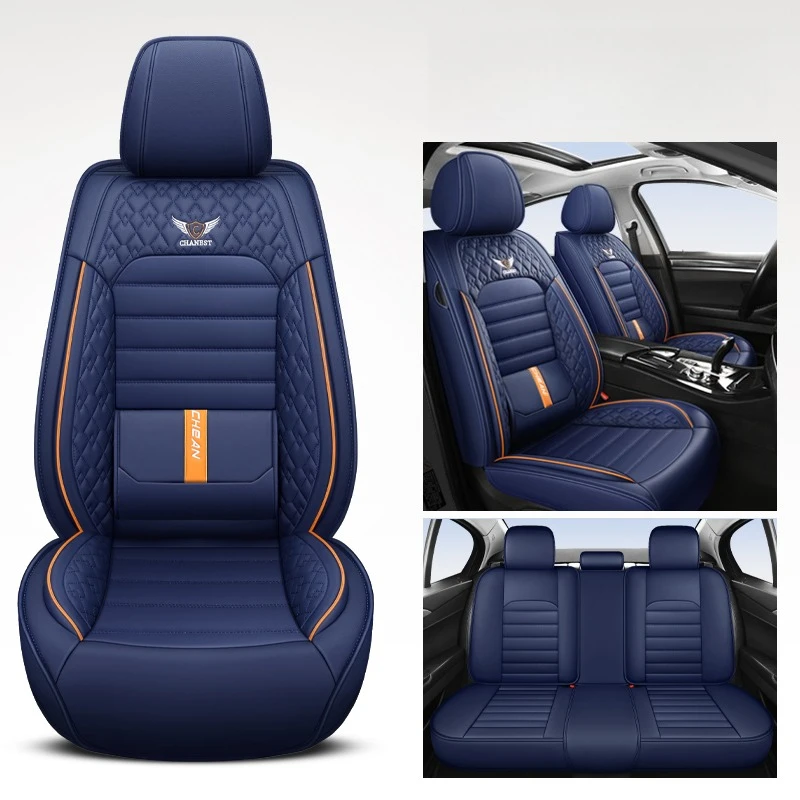5-Seater Full Set of Car Seat Covers, Featuring Exquisite and Comfortable 3D Fixed Lumbar Support Design, Suitable for All Seasons, 3D Full Surround Car Seat Covers, Suitable for Most 5-Seater Cars Such as Sedans/Suvs/Pickups, Car Seat Decoration and Protection Accessories, Enhancing the Driving Experience
