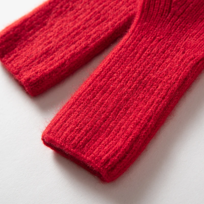 MERRILAMB Herbst Winter Handschuhe Frauen Hohe Qualität Kaschmir Stricken Weiche Warme Touchscreen Fäustlinge Stretch Solide Volle Finger Guantes – Detail 12