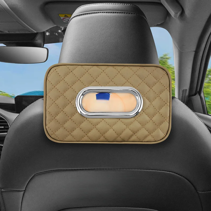 1PC Car mounted tissue box with straps, car use paper box, leather sun visor, paper box, car interior accessories