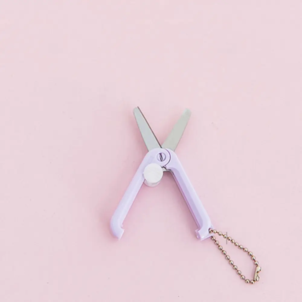 Mini portátil Folding Scissors, Morandi Simples Ferramenta de Arte de Corte de Papel, Criativo Estacionário, Escritório e Material Escolar