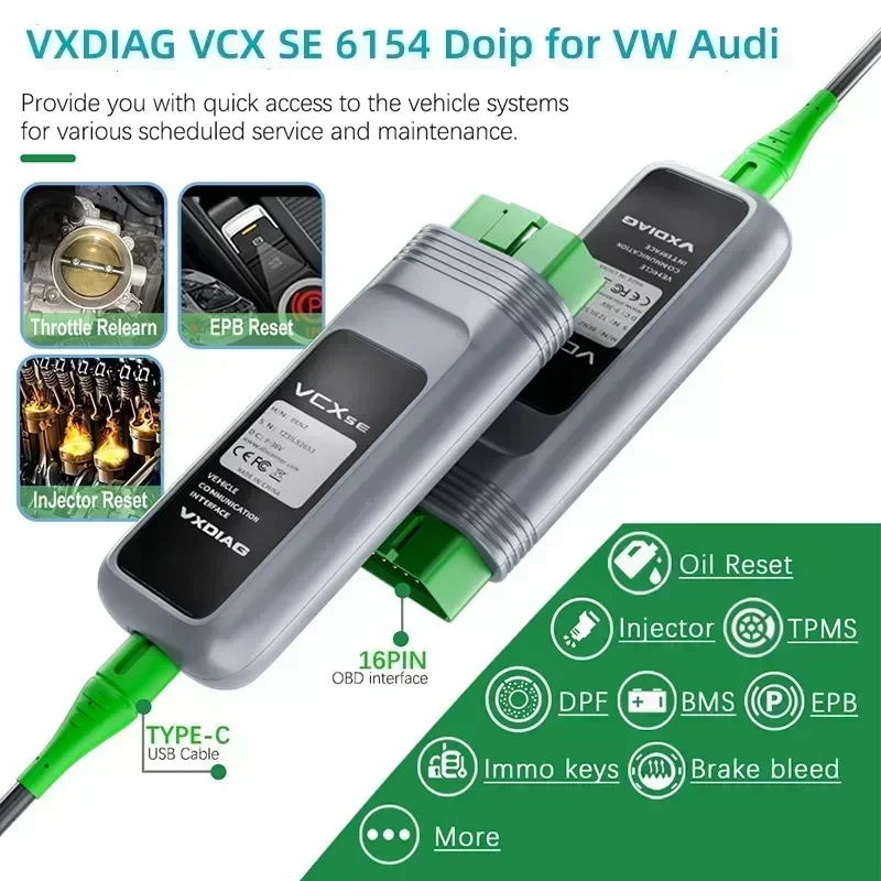 VXDIAG VCX SE 6154 Car Diagnostic Interface  Vcx Se Full License Support DOIP for VW / AUDI  OBD2 ECU Coding J2534 Programming