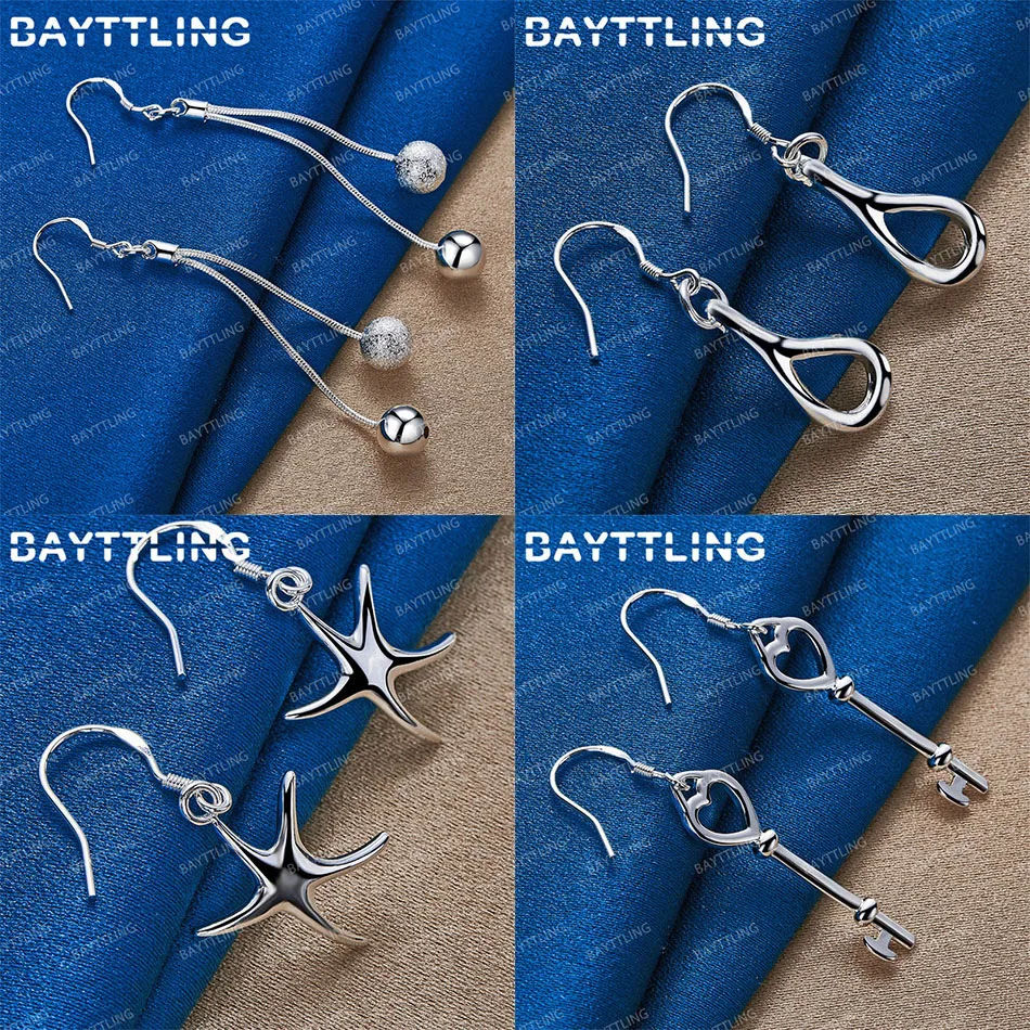 

Fashion 925 Sterling Silver Exquisite Star Round Bead Earrings Women Gift Accessories Jewelry Charm Party