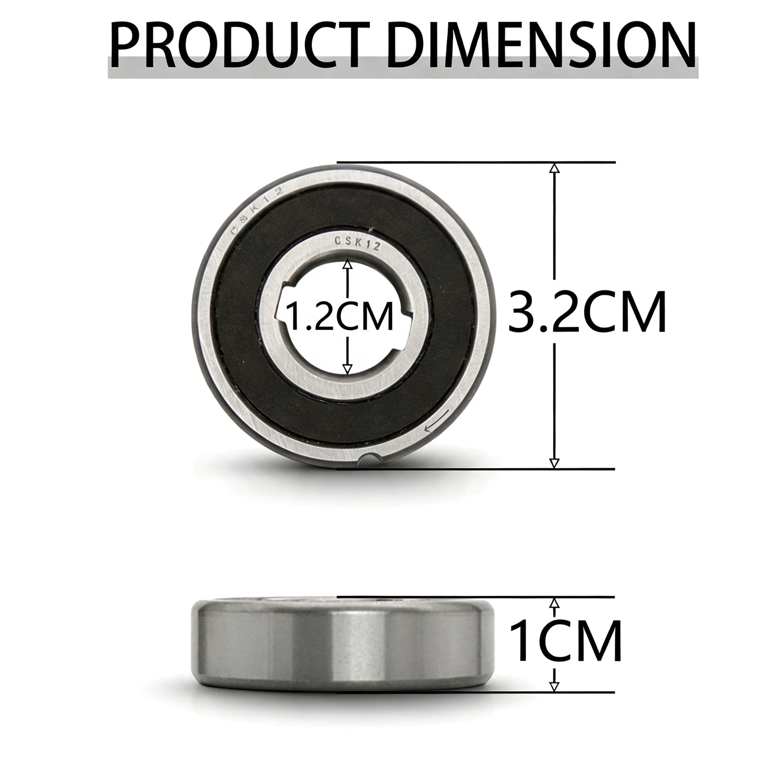 Upgraded CSK12 One-Way Clutch Bearing for 1/5 3-Speed GTB Racing HPI ROFUN BAHA ROVAN KM BAJA 5B 5T 5SC