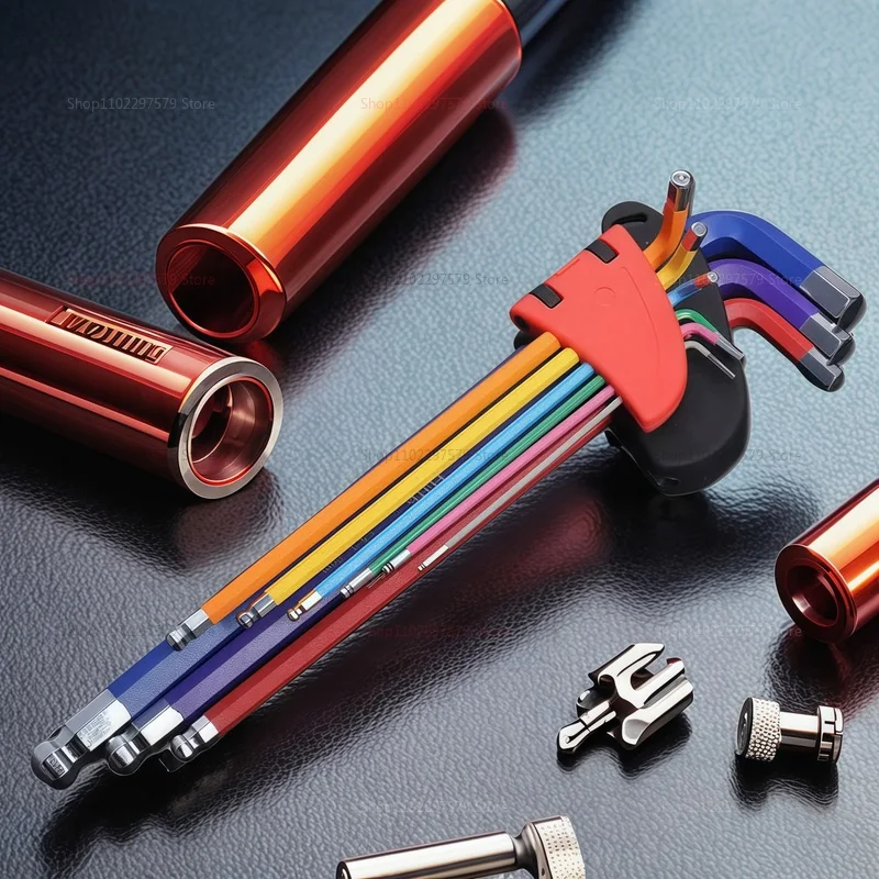 Juego de llaves hexagonales multifuncionales, 9 Uds., juego de llaves hexagonales, herramienta de destornillador Hexagonal, combinación de cabeza de bola Hexagonal