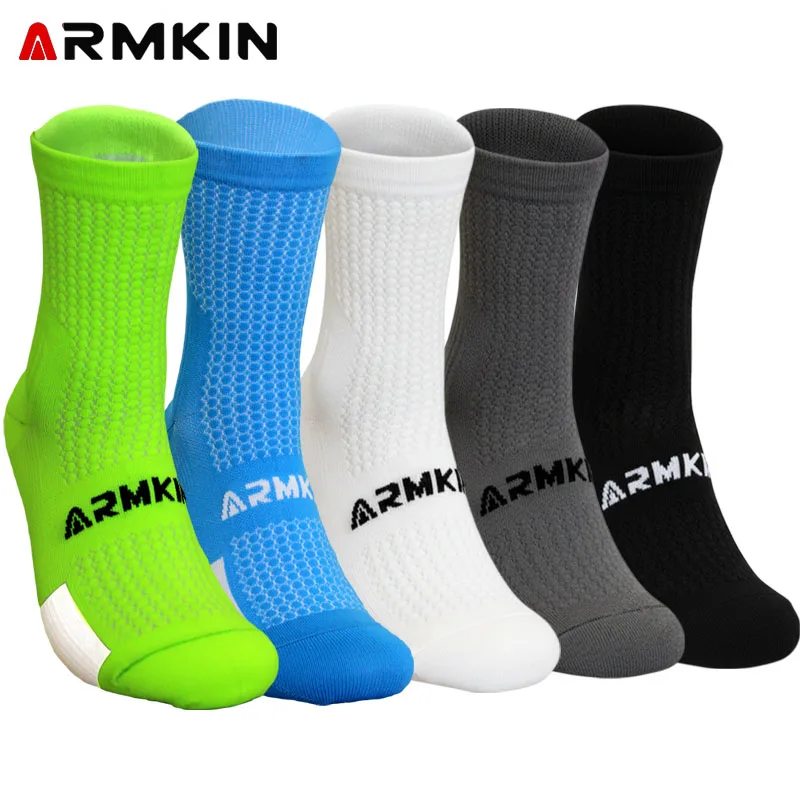 5 Pairs ARMKIN New Men/Women Cycling Socks Bike Compression Road Bike Running Mtb Outdoor Long Racing Sport Socks SIZE 36-44