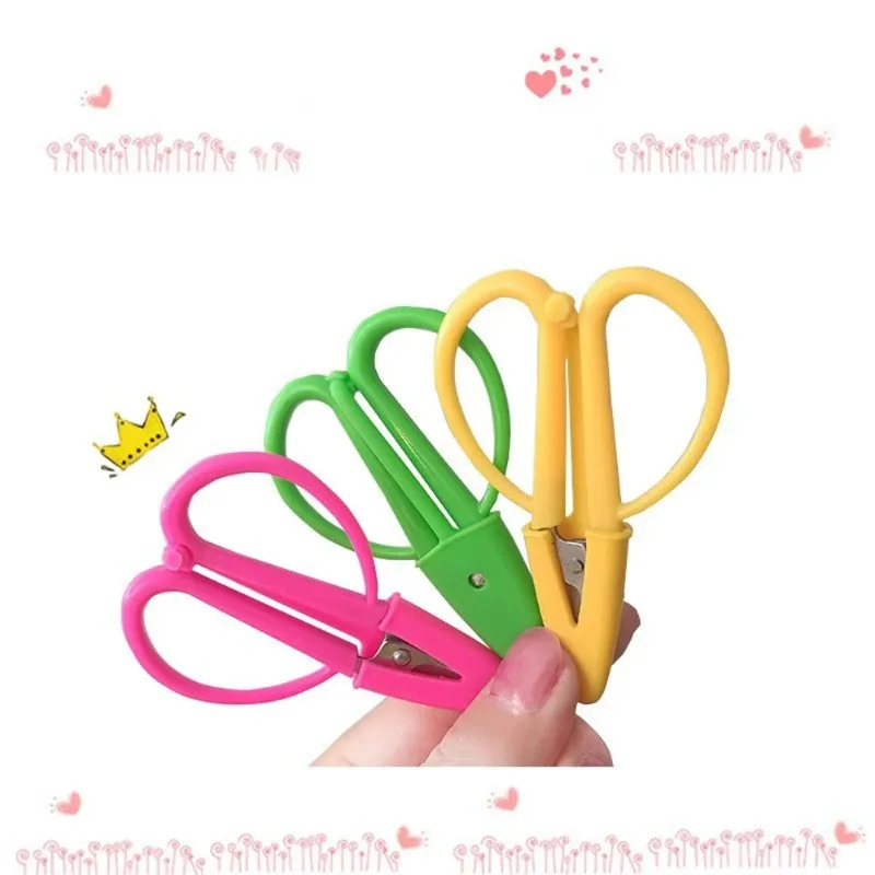 Portable Mini Scissors Art DIY Tools Thread Cutting Embroidery Scissors Students Hand-cut Safety Scissors With Caps Household