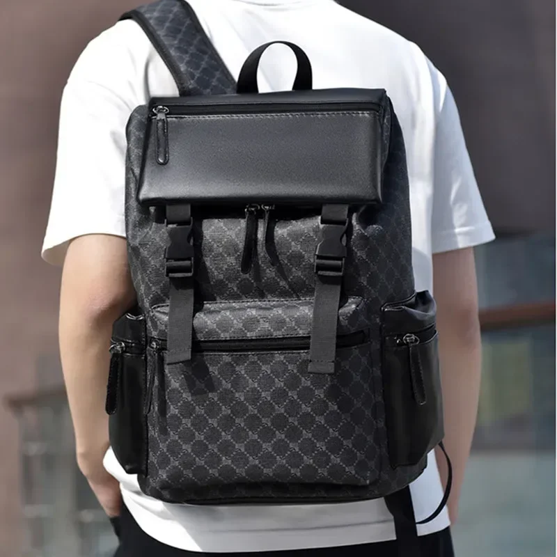 Business Leder Reise Freizeit Student große Kapazität Männer Laptop Rucksack Schult aschen Polyester Softback Festland China