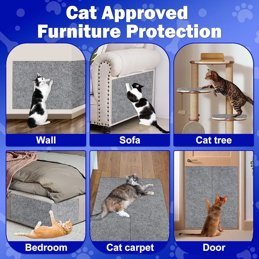 واقي أثاث أريكة مضاد للخدش على شكل قطة، 26.8 × 15.8 حصيرة وسادات خدش زاوية جدارية للقطط، سجادة لتسلق الصنع #4