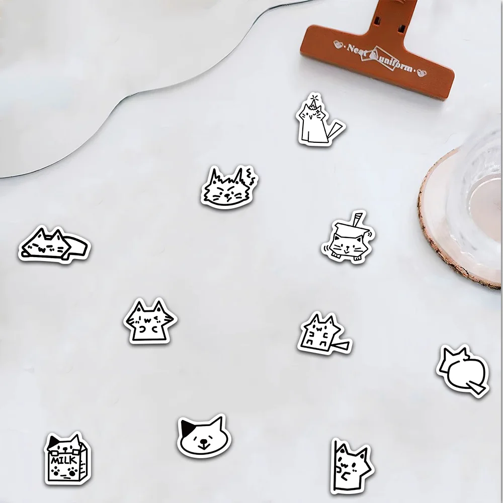 50/110PCS Cute Fun Simple Draw Cat Graffiti Stickers Classic Student Stickers Water Cup Guitar Phone Case Skateboard Decoration