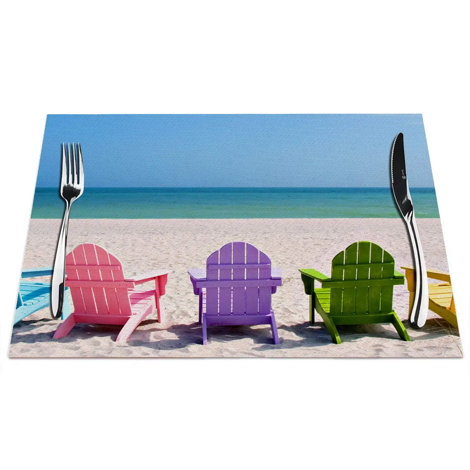 Starfish Placemats Set of 4/6, Beach Starfish Mediterranean Placemats Heat Resistant for Dining Table Non-Slip 32*45cm