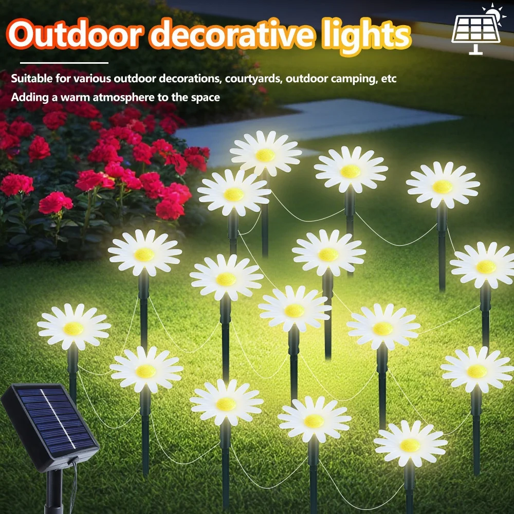 Solar Outdoor Garden Lawn Pilot Leds Light Waterproof Courtyard Flower Path Light String for Camping Wedding Christmas Decor Halloween Decorations, Christmas Lights, Christmas Ornaments, Home Decorations