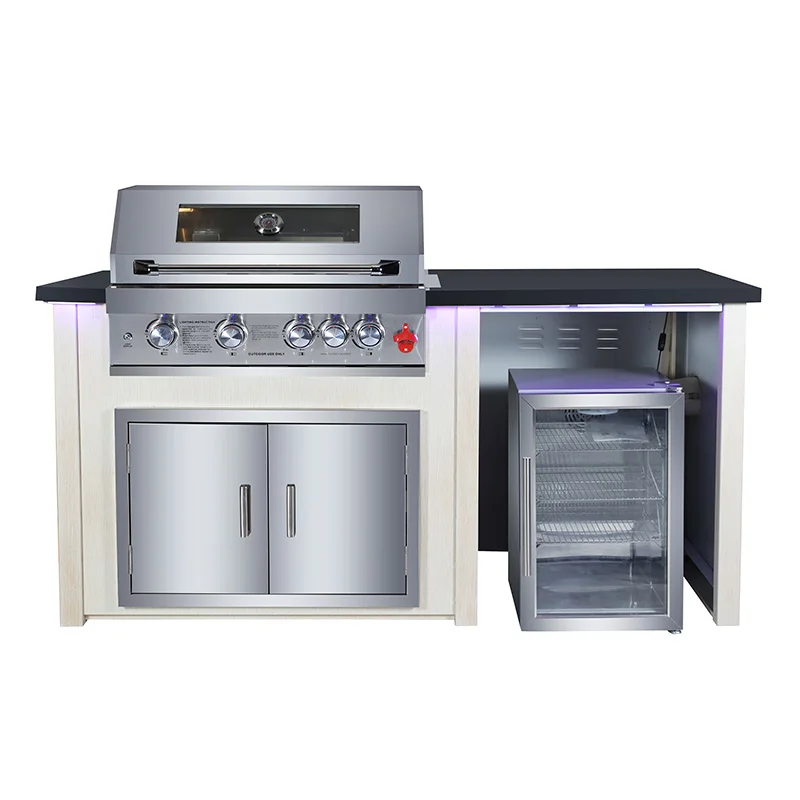 Heat Resistant Waterproof Aluminium Frame Outdoor Kitchen Cabinet Design Outdoor Multiporpuse Kitchen
