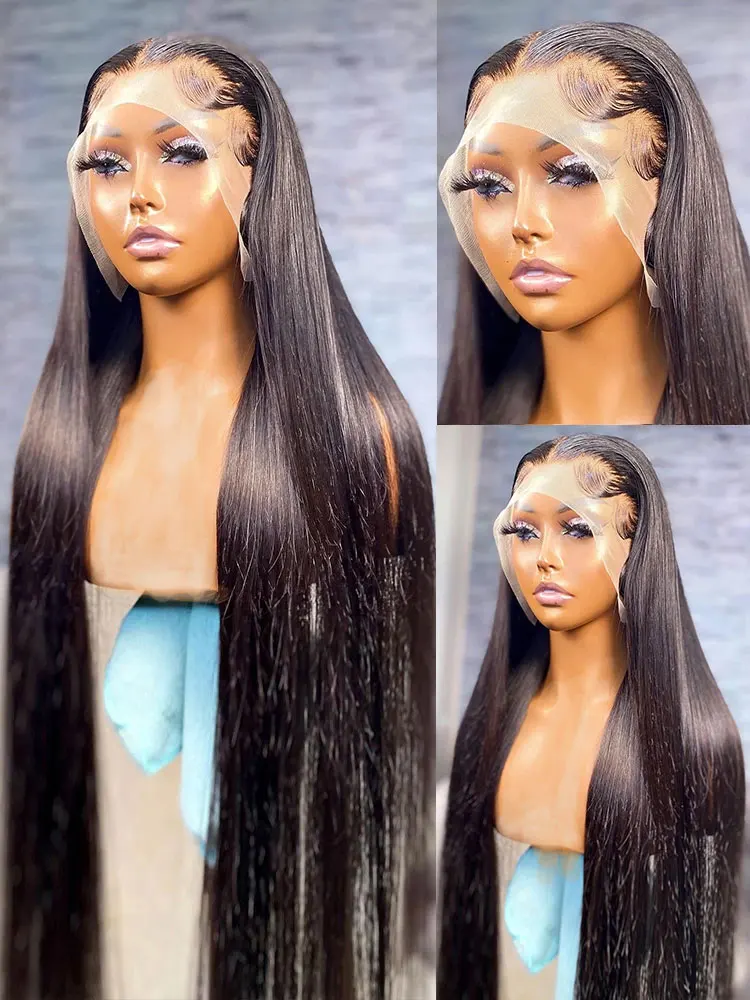 360 HD Transparent lace Frontal Wig Straight 13x4 13x6 Lace Front Human Hair Wigs 4X4 Closure Wig Brazilian 100% Human Hair