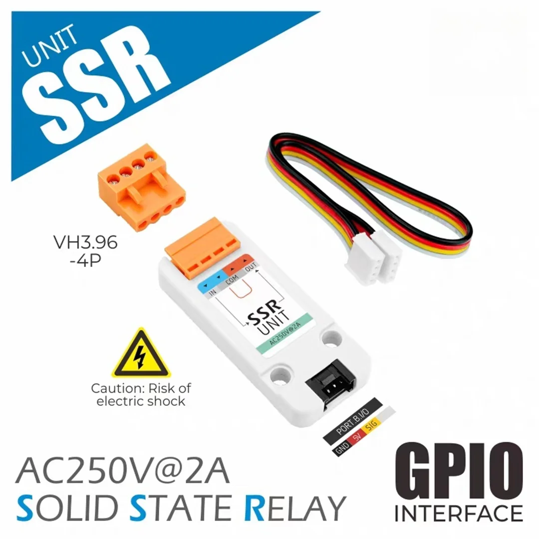 Official M5Stack Unit SSR Solid State Relay with MOC3043M Optocoupler Isolation AC220V@2A