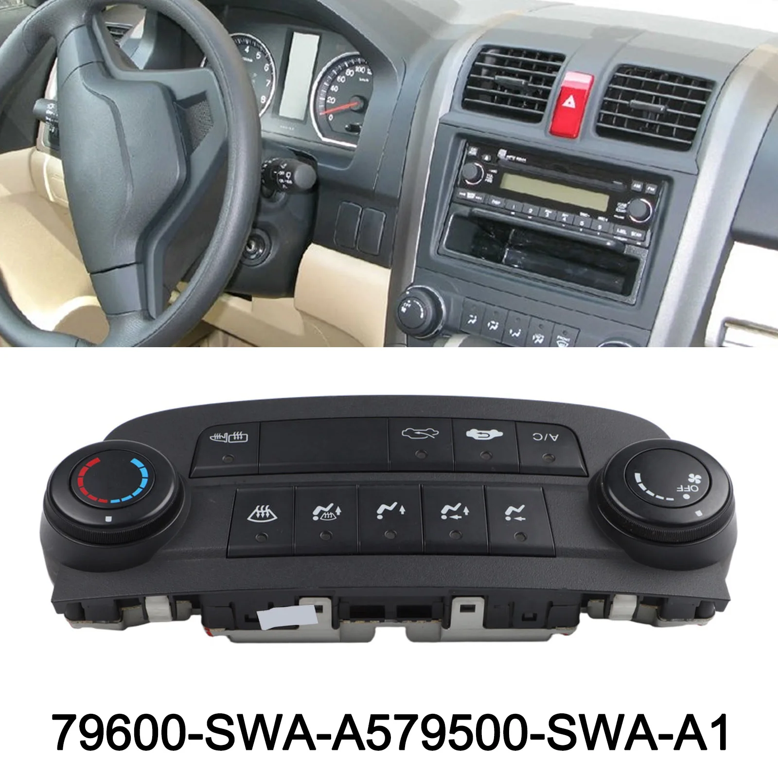 Vehicle Climate Control A C Heater Control Panel ABS Material Construction Easy To Use Perfect Fitment For Honda