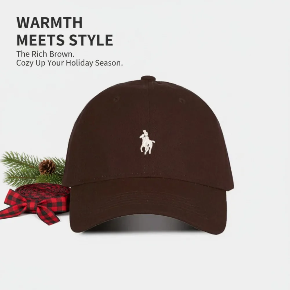 Cadeaux de Noël Casquette polo unisexe – Chapeau de papa de baseball brodé en coton doux, chapeau de soleil décontracté respirant de style polo pour hommes et femmes