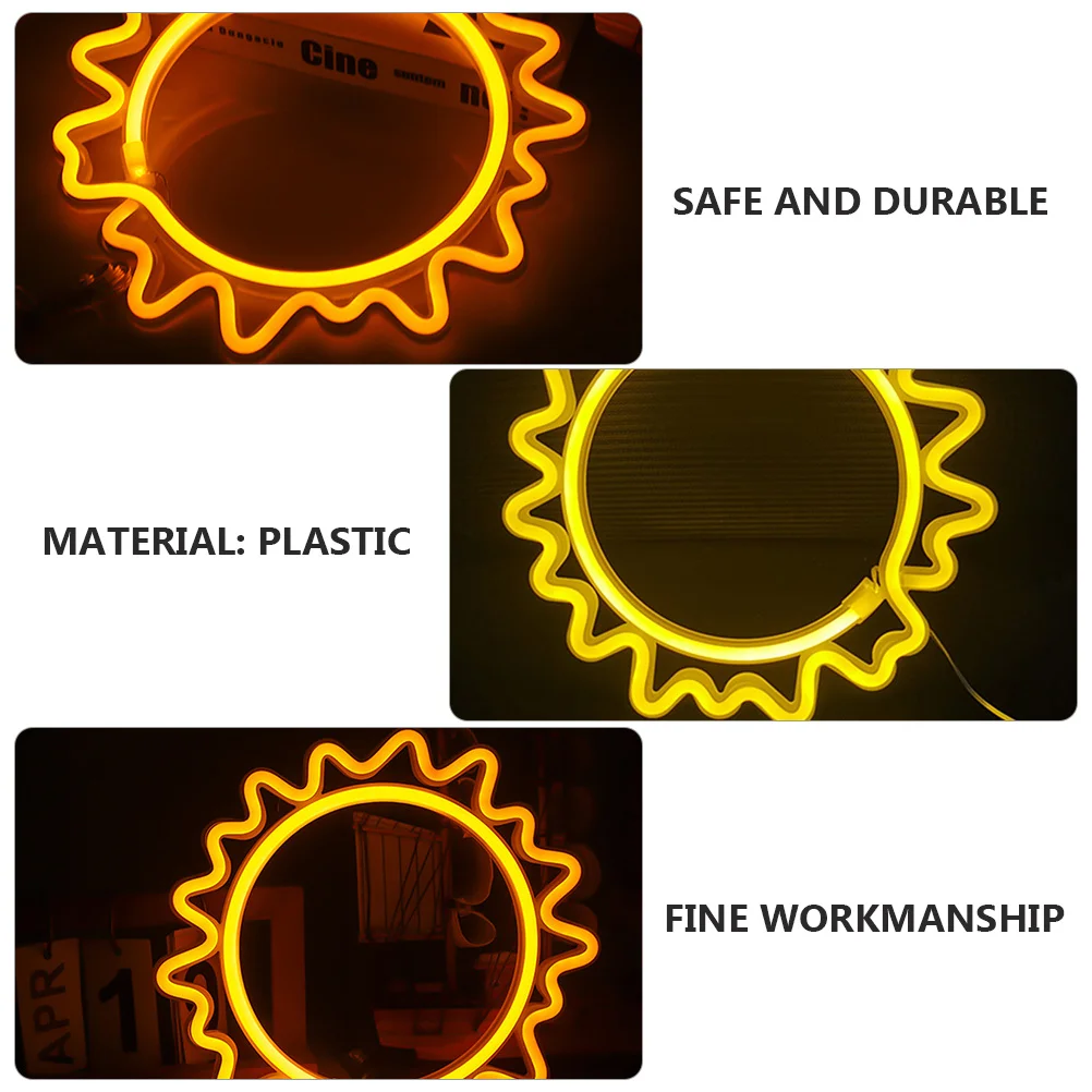 

Led Sun Light Nordic Style Wall Night Lamp For Bedroom, Usb Powered Indoor Outdoor Decor, Sun Shape Neon Glow Lamp