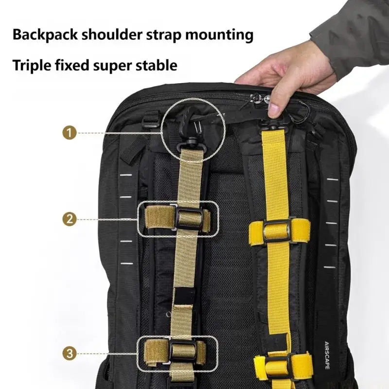 

M5TC Adjusted Backpack Extension Strap Outdoor Gears Attachments Strap With Quickly Release Clip Easy to Installation