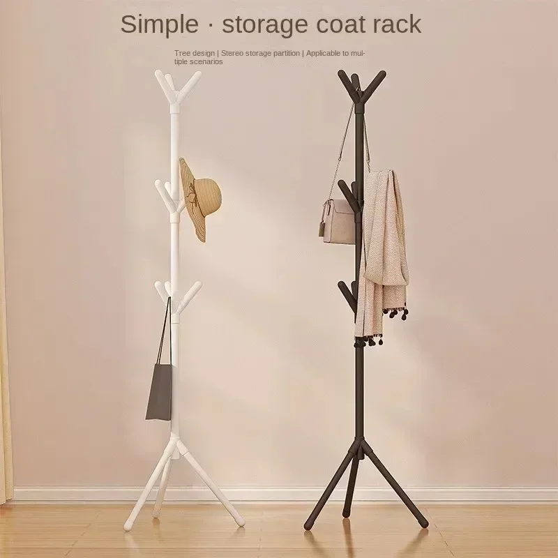 Mobile Floor Standing Multi Hook Clothes Rack Tree Branch Shape Coat Hanger For Home Living Room Bedroom Clothing Storage