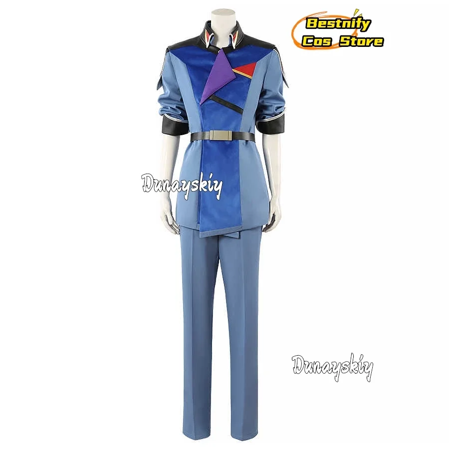 Cosplaymobile terno gundam semente liberdade cosplay mu la flaga traje calças superiores cinto casual terno masculino festa carnaval conjunto completo unif