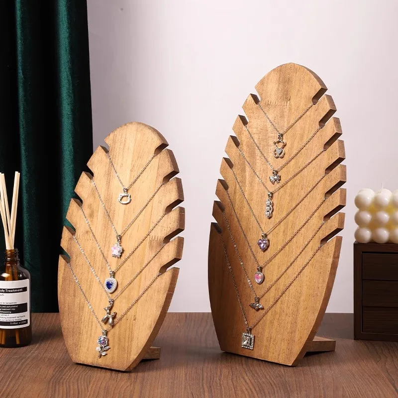 Manequim destacável de madeira de nogueira, colar, rack de exibição, pingente, corrente, busto, ornamentos sem pintura, prateleira suspensa