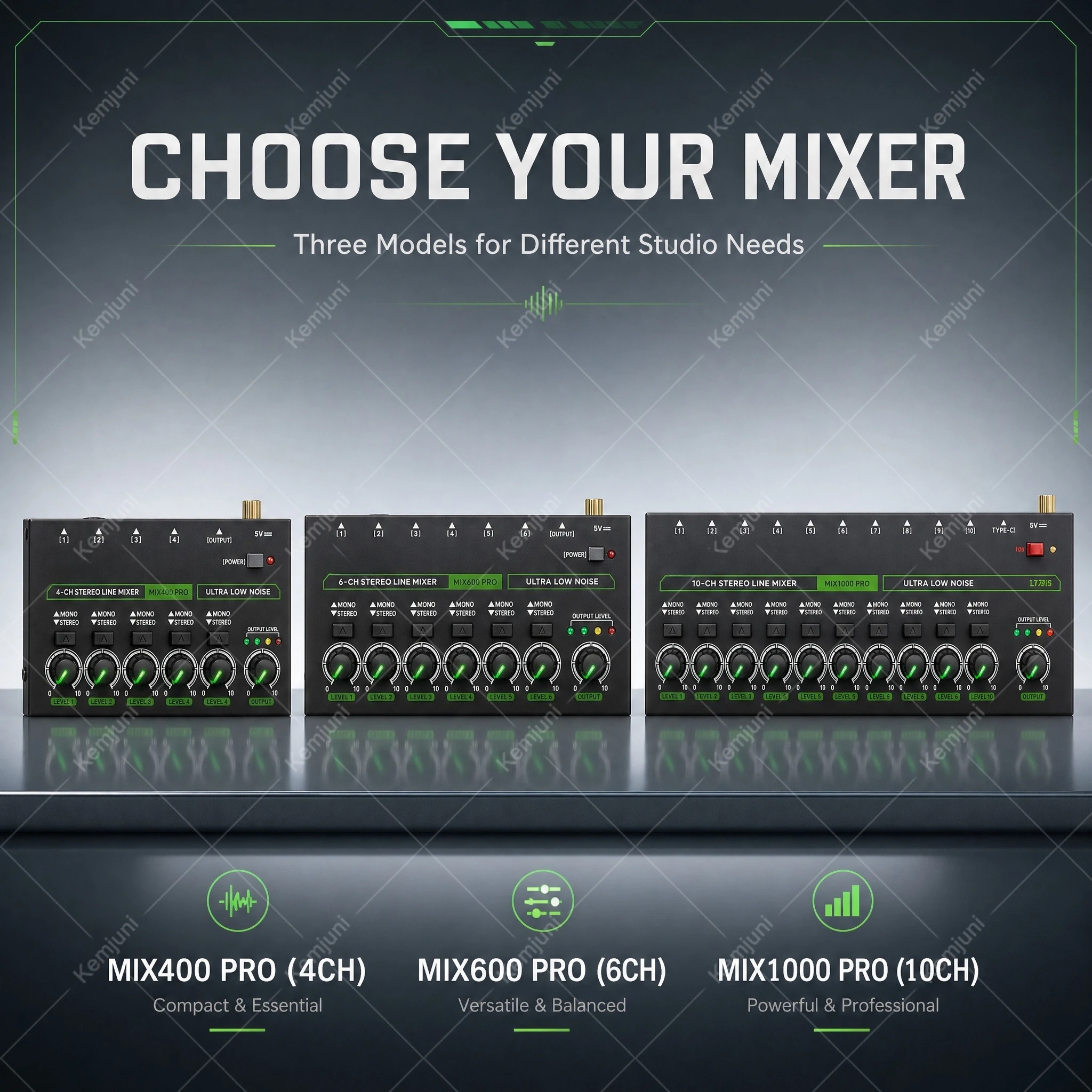 Ultra Low Noise Stereo Mixer 4 6 10CH Mini Professional Independent Control Audio Linear Mixer Suitable for Stage Equipment