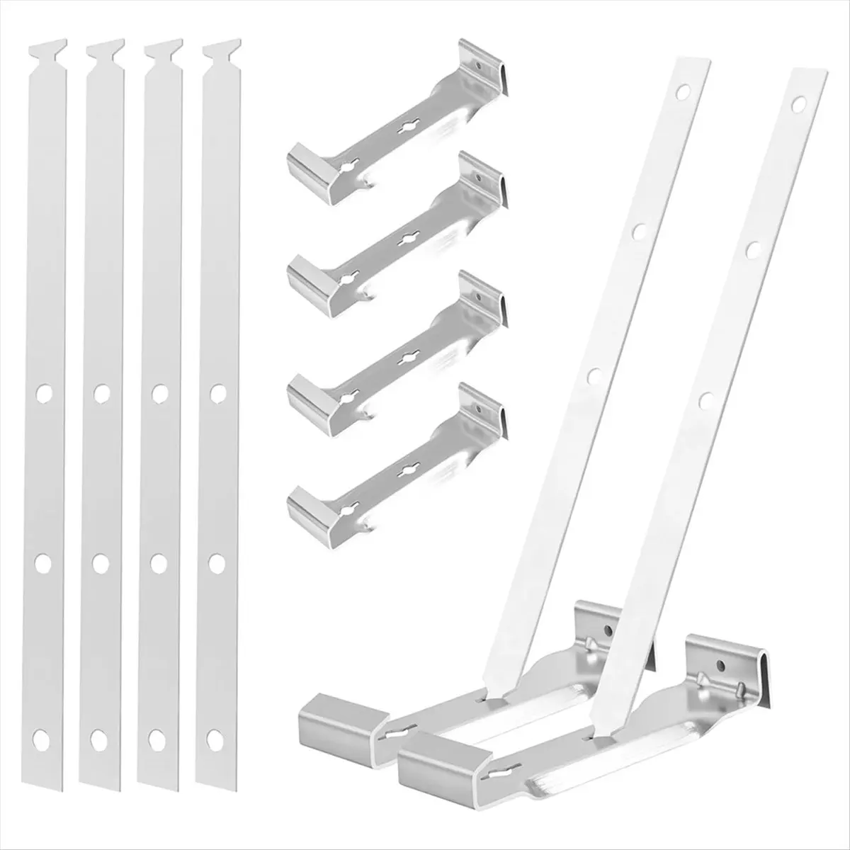 A50U 30 Pcs 5inch Aluminum Roof Gutter Hangers 5inch Gutter Clips with Straps for Eavesless Fixing Aluminum and Steel Gutters
