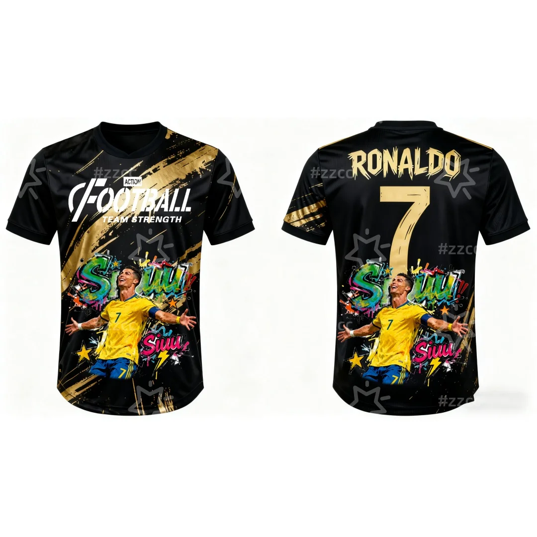 

Ronaldo Fan commemorative football jersey Training match jersey Autumn Sports Dry Quickly Men's T-Shirt Kid's Clothing Tee Y2k