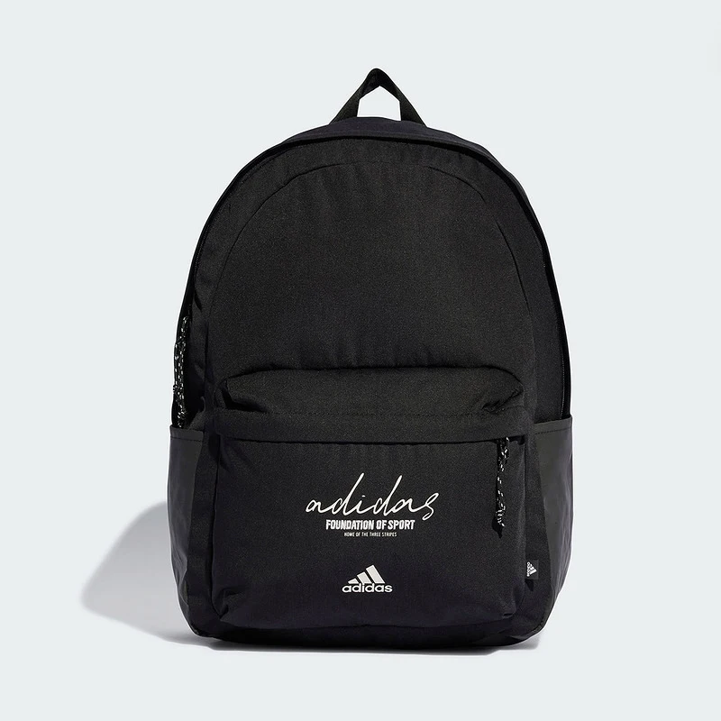 Adidas Studenten-Rucksack, schwarz, modische Schultasche, Unisex, lässiger Tagesrucksack, strapazierfähiger Twill-Stoff, Reise-Umhängetasche für Teenager, Jungen, Gi