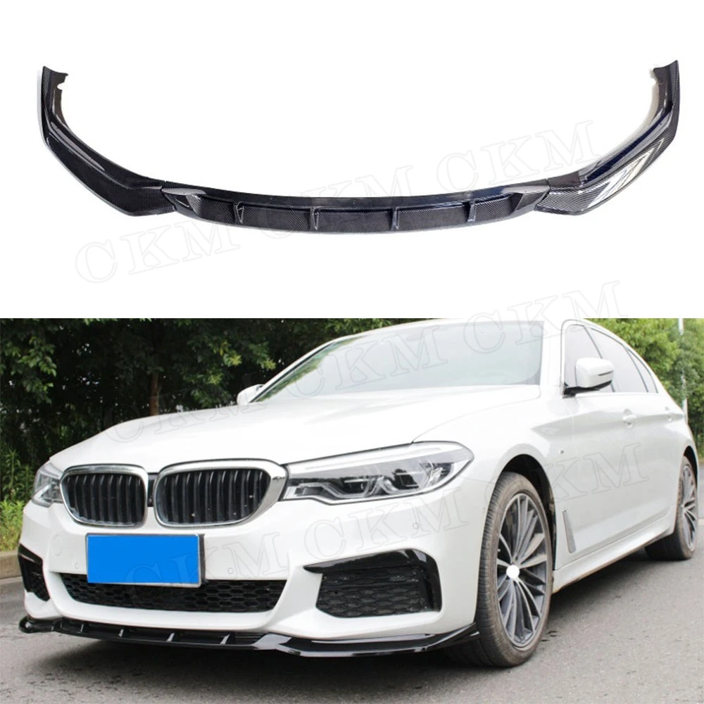 

CKMUUER ABS Карбоновый вид для BMW 5 серии G30 G31 G38 540i M Sport 2017 2018 2019 Обвесы Передний бампер Губа Украшение автомобиля