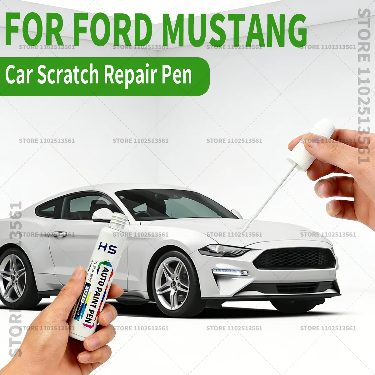 Car Paint Repair Pen Touch Up Scratch Remover DIY Auto Accessories White Black Red Orange Blue Yellow Gray For Ford Mustang