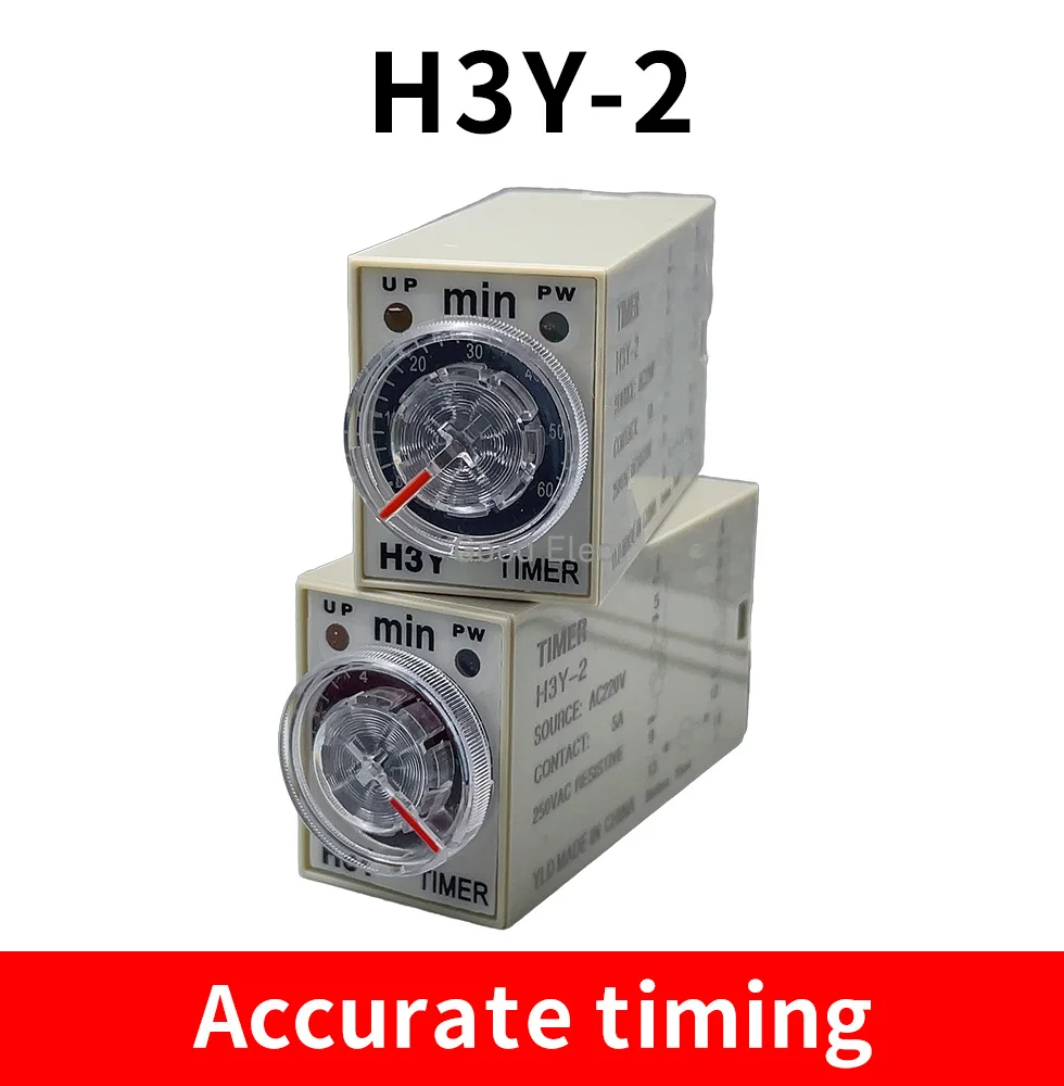 1set H3Y-2 DC 12V 24V /AC 110V 220V Delay Timer Time Relay 1M - 60 Min with Base 5A