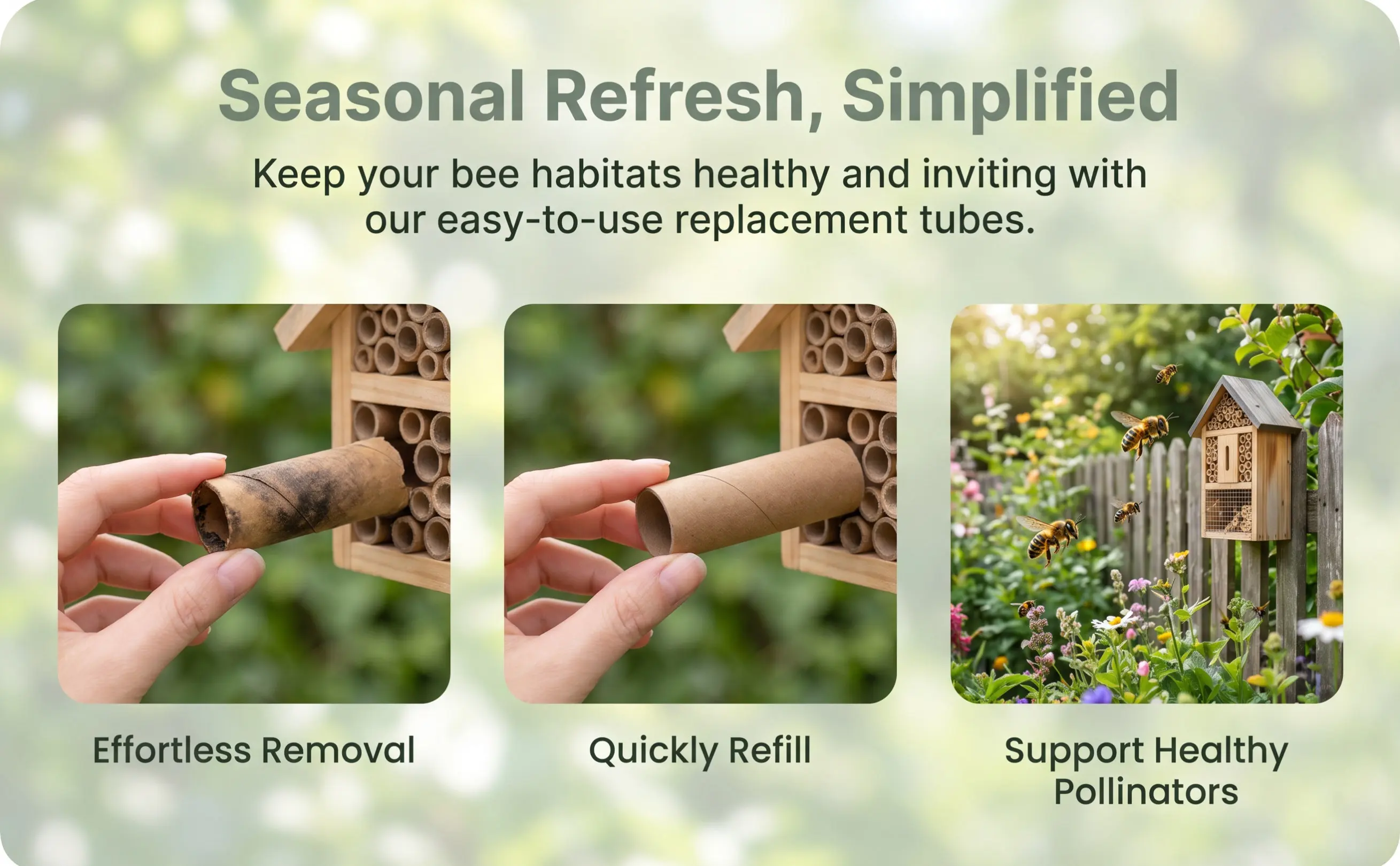 100Pcs Outdoor Bee Nesting Tubes Mason Bee Tubes Brown Cardboard 6 Inch 8Mm Inner Diameter Replacement Inserts