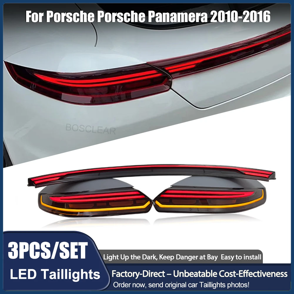 1Set Auto Full-Width Strip Through Shape Taillight for Porsche Panamera 970.1 970.2 2010-2016 New Upgrade Sequential Rear Lights
