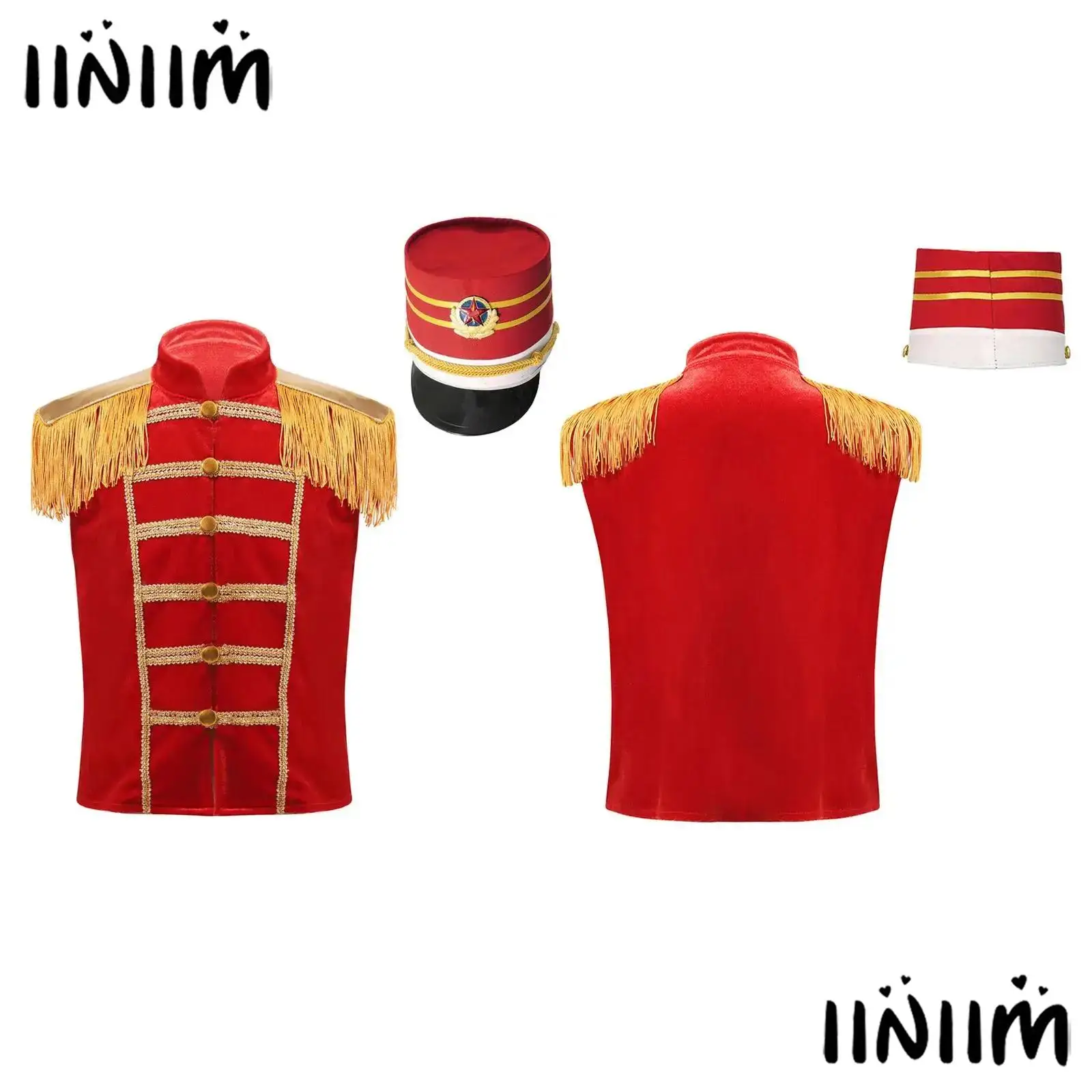 

Kids Orchestra Performance Primary School Kindergarten Flag-raising Suit Halloween Circus Cosplay Costume Drummer Uniforms