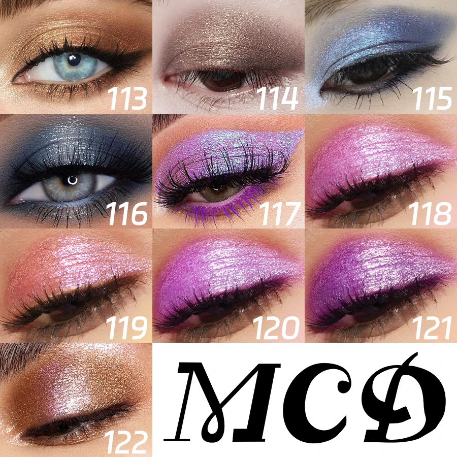 22 couleurs, fard à paupières liquide, imperméable, scintillant et scintillant, Kit de maquillage de beauté, Palette pour les yeux fumés longue durée avec mat à gl