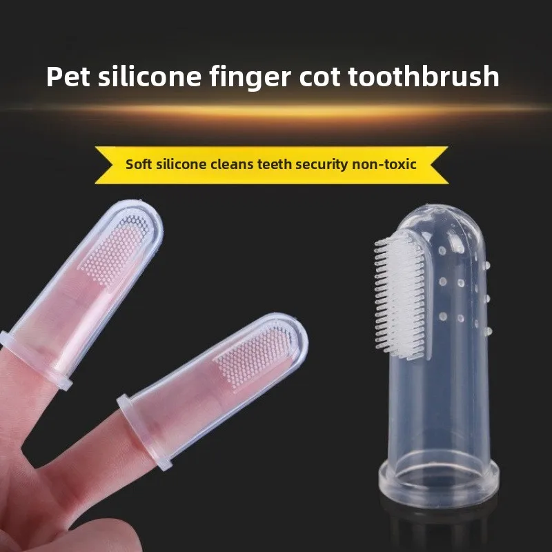 

Silicone Pet Finger Toothbrush - Dog & Cat Teeth Cleaning Tool for Bad Breath & Tartar Removal | Soft Grooming Supplies