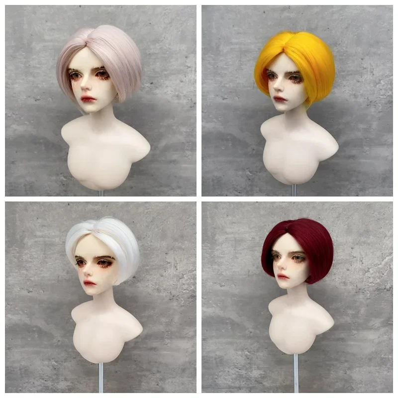 BJD Doll Wig Suitable for 1/3 1/4 1/6 Uncle Size Soft Fiber Silk Hand Altered Hair Styling Boy Short Hair Doll Accessories