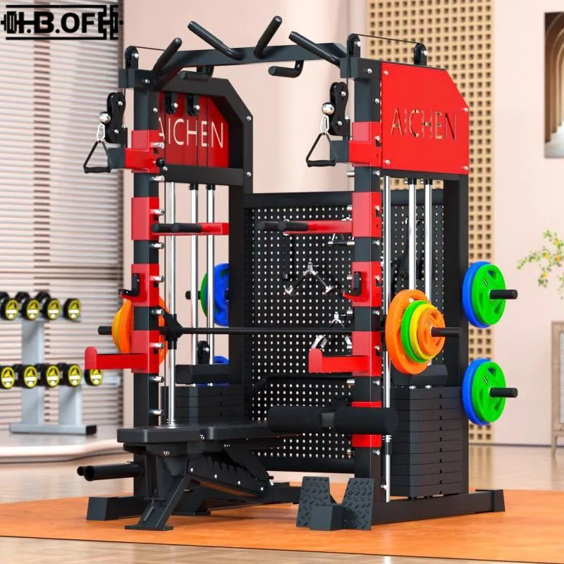 مدرب شامل لصالة الألعاب الرياضية التجارية سميث مع فتحة خلفية وإكسسوارات معلقة مع إطار جسرية لوحة الحديد 100 كجم #3