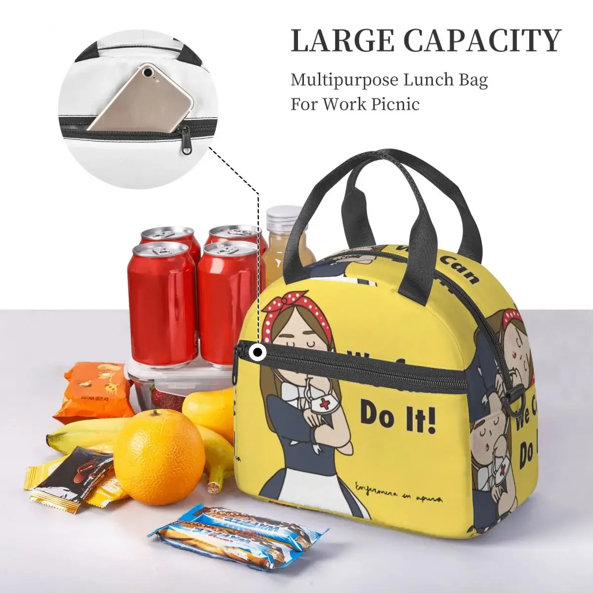 Large Insulated Lunch Boxes With Adjustable Shoulder Strap Gift For Doctor Nurse Enfermera En Apuros Lunch Food Box