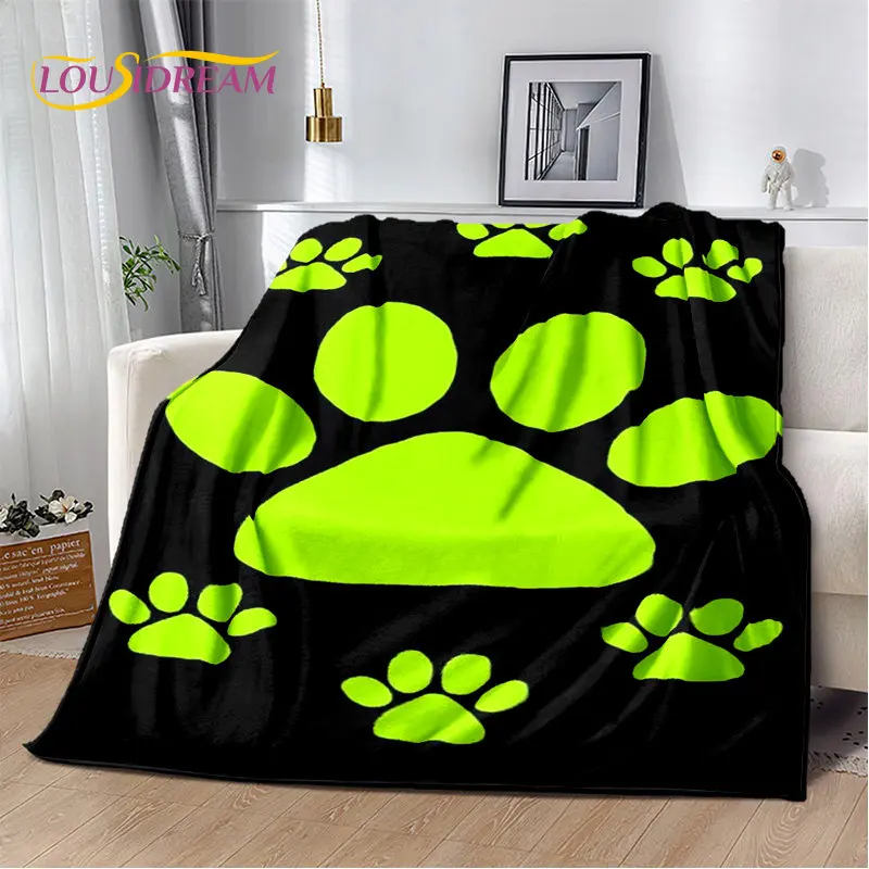 Pets Footprint Sole Series 3D Soft Plush Blanket,Flannel Blanket Throw Blanket for Living Room Bedroom Bed Sofa Picnic Kid Cover